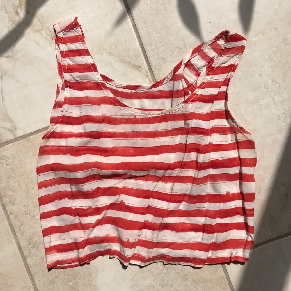Cropped Painter Stripe Tank, S